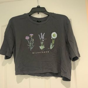 Urban Outfitters Embroidered Wildflower Crop T-Shirt